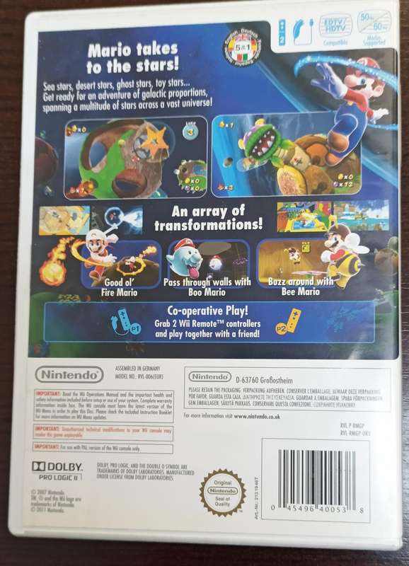 Super Mario Galaxy for - Wii PAL CIB Mint