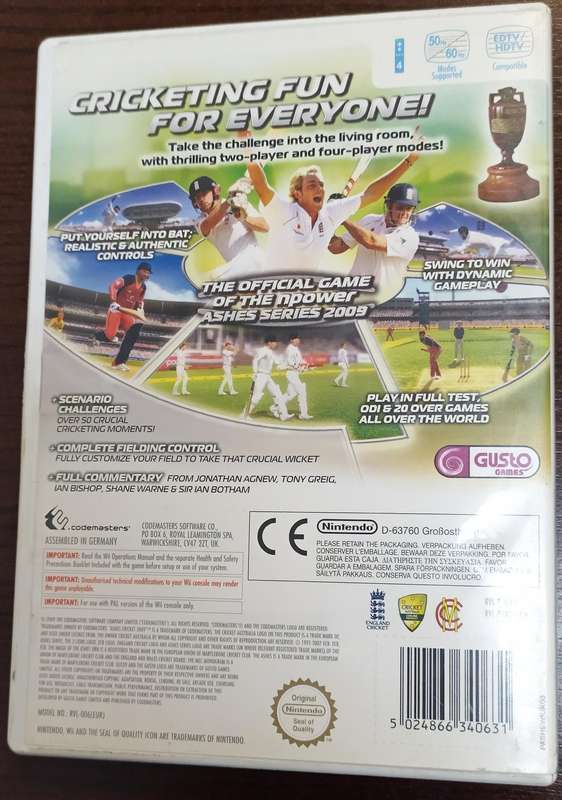 Ashes Cricket 2009 for Wii (PAL, CIB)