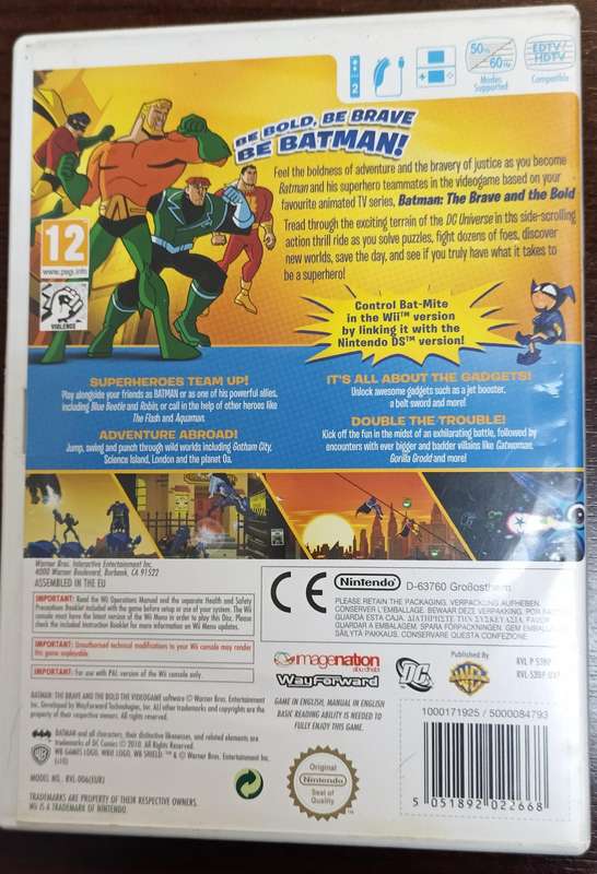 Batman The Brave and the Bold for Nintendo Wii PAL CIB