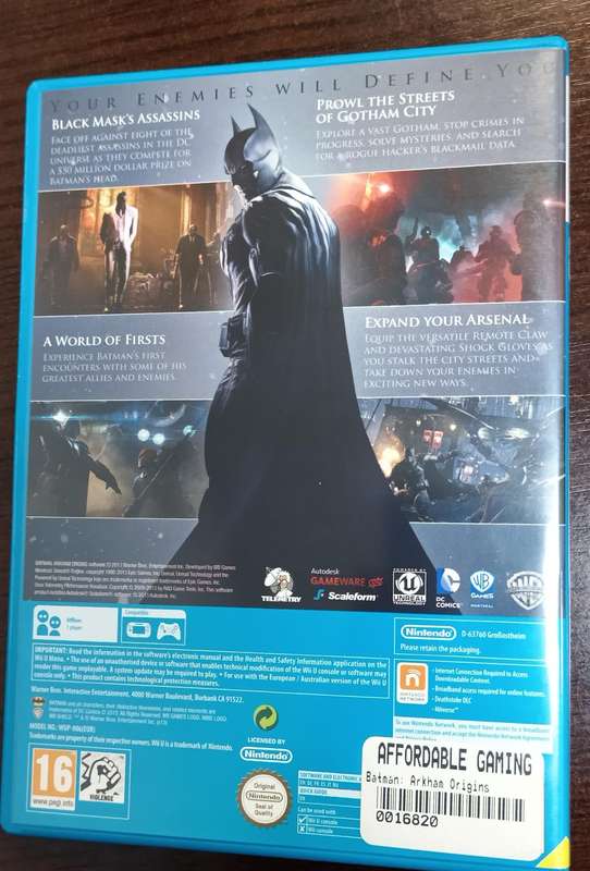 Batman Arkham Origins for Wii U PAL CIB