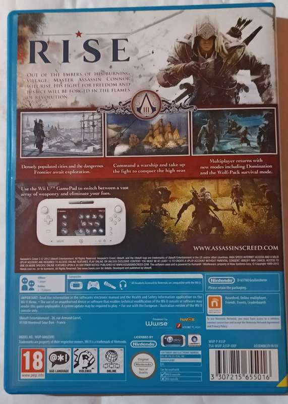 Assassin's Creed III for Wii U - PAL Mint