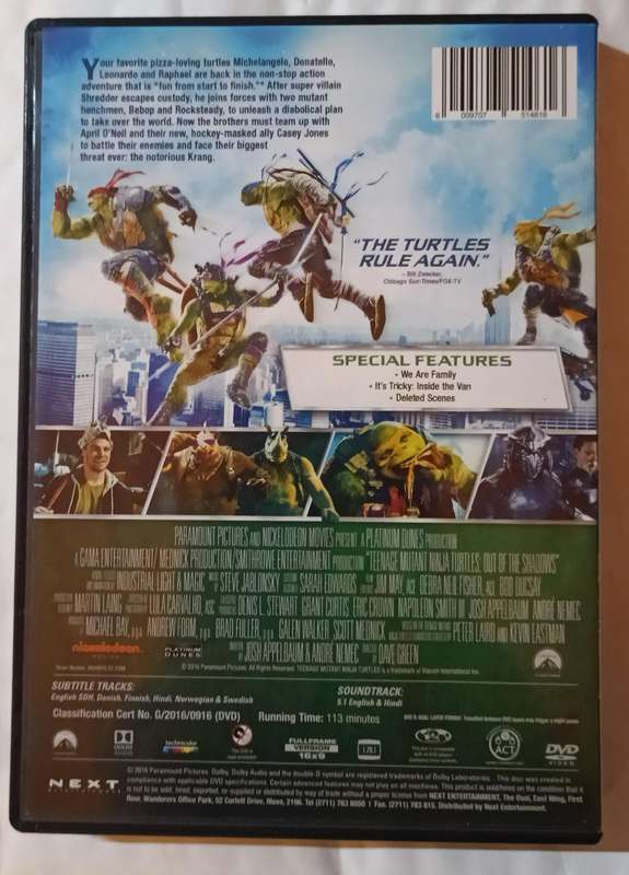 Teenage Mutant Ninja Gaiden: Out of the Shadows DVD