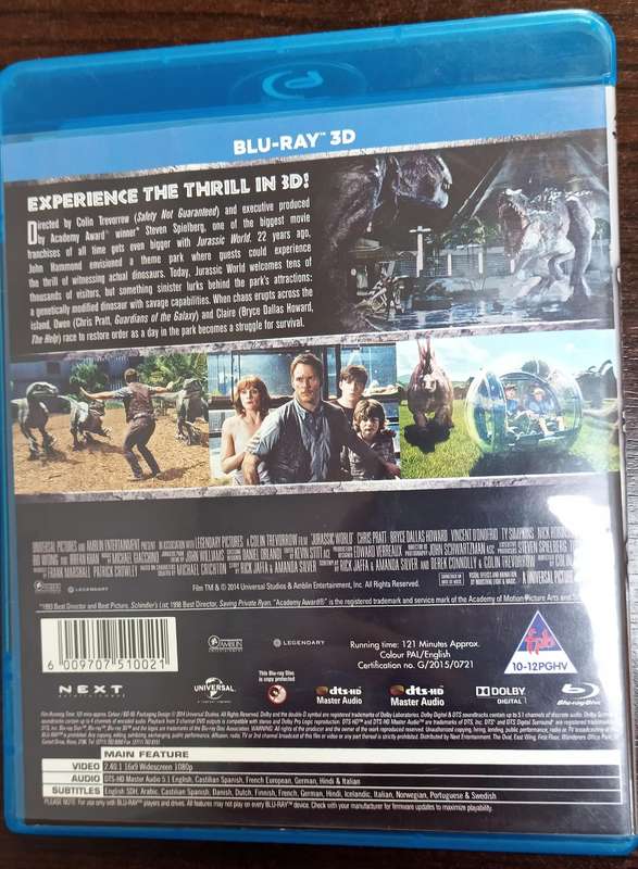 Jurassic World 3D on Blu-ray