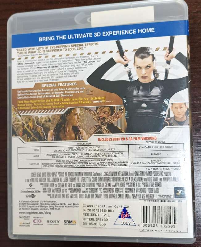 Resident Evil Afterlife 3D + 2D Blu-ray