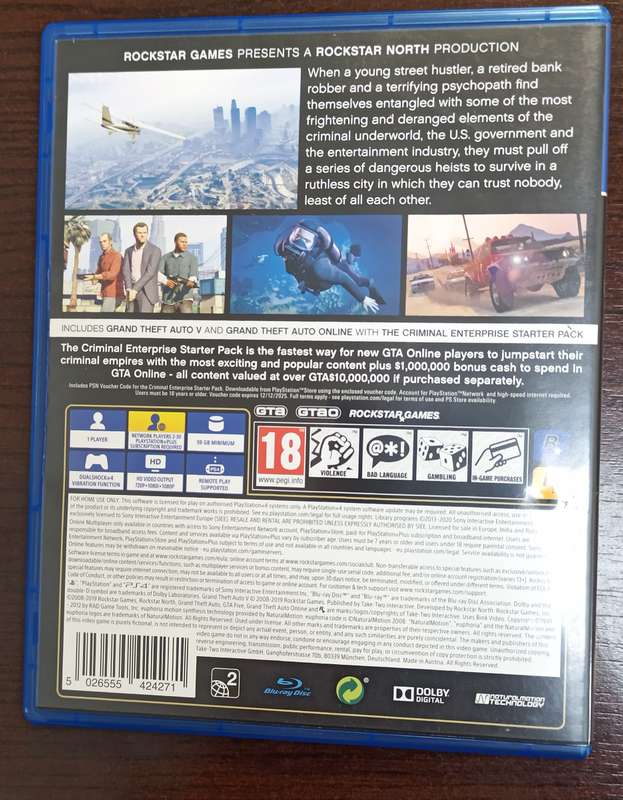 GTA V for PlayStation 4 Premium Edition (CIB, MINT)