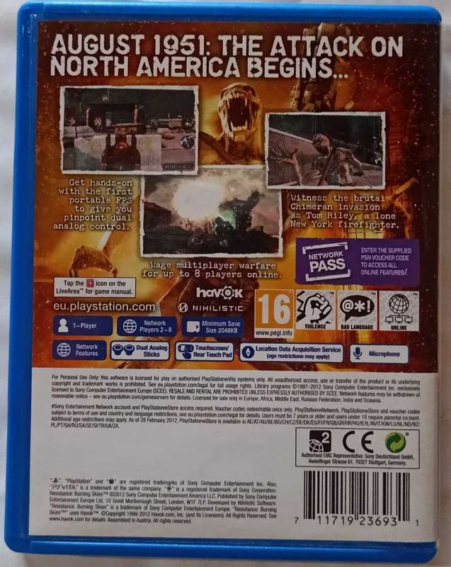 Resistance Burning Skies for PS Vita