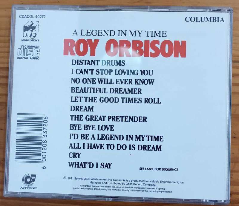 Roy Orbison A Legend in my Time CD