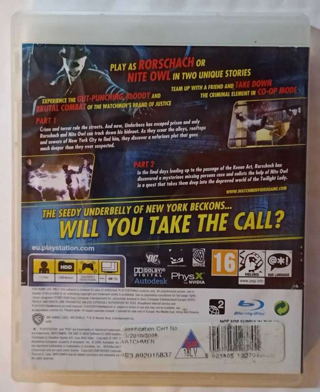 Watchmen The End is Nigh Parts 1 and 2 for PS3 (CIB)