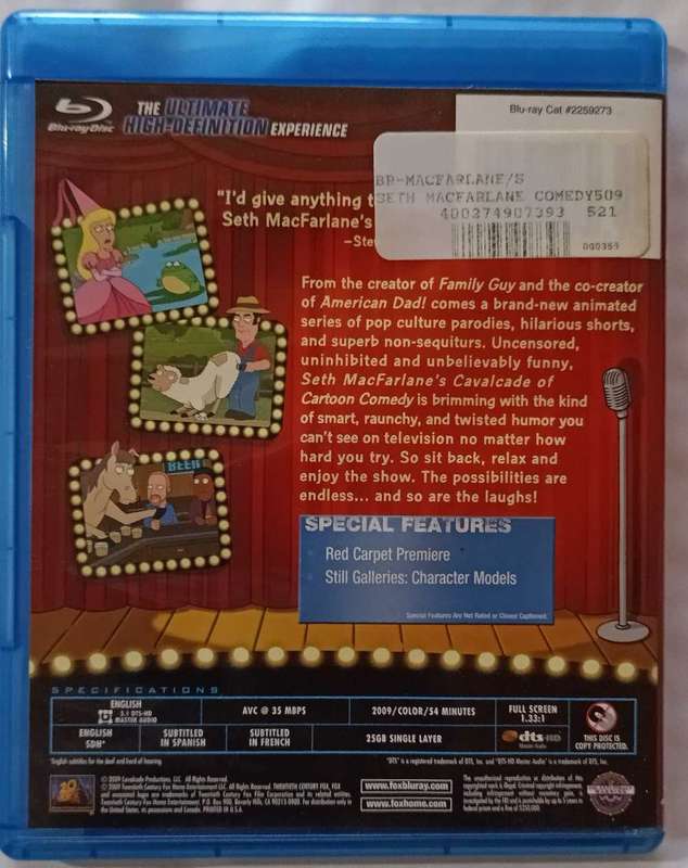 Seth MacFarlane's Cavalcade of Cartoon Comedy on Blu-ray