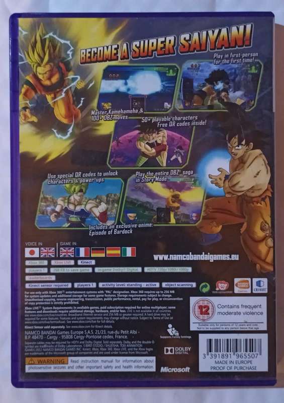 Dragon Ball Z for Kinect (Xbox 360) CIB