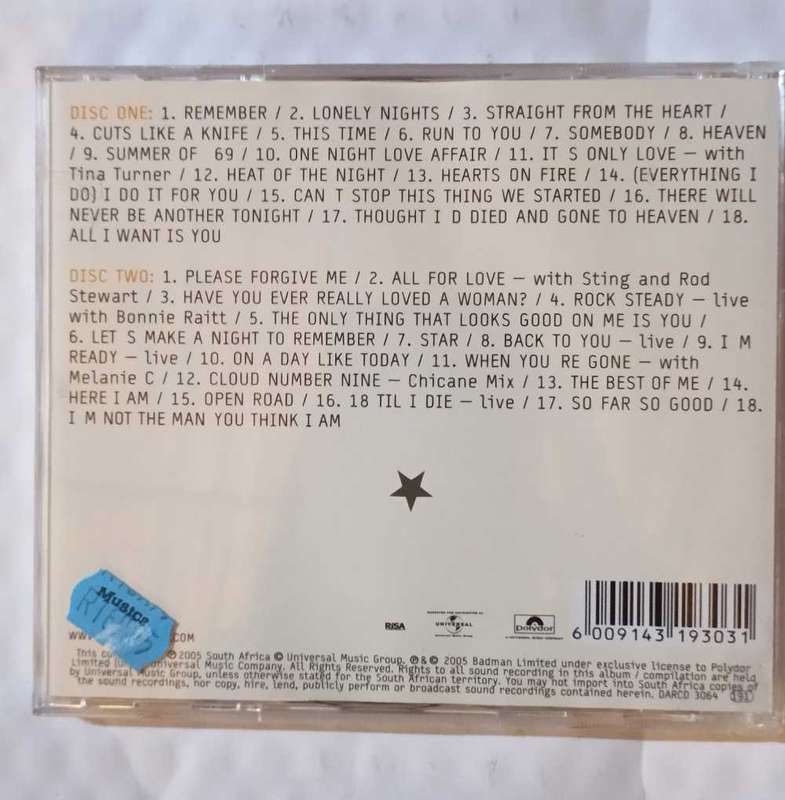 Bryan Adams Anthology (2 X CDs)