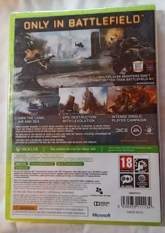 Battlefield 4 for Xbox 360 Factory Sealed