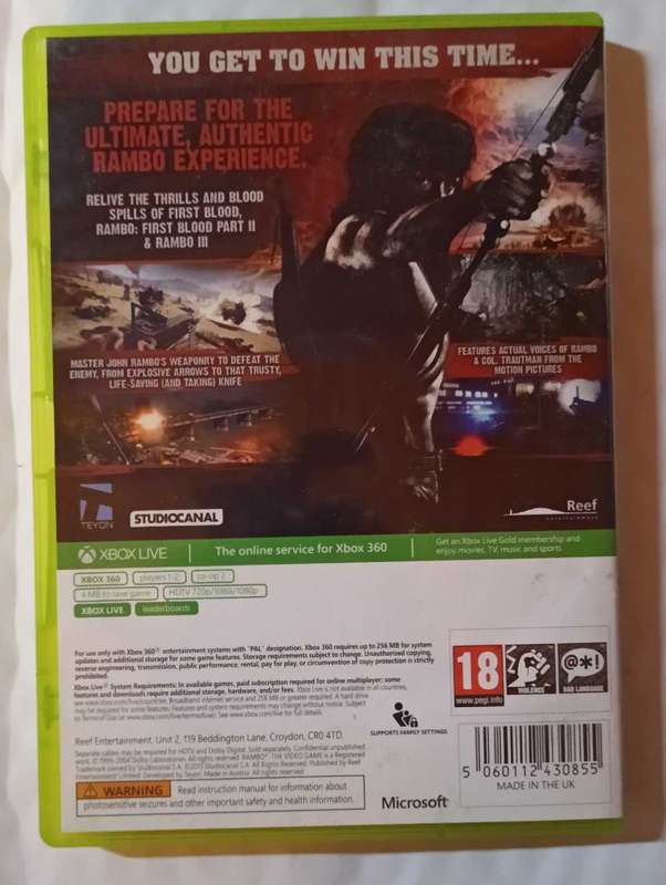 Rambo The Video Game for Xbox 360 (CIB)