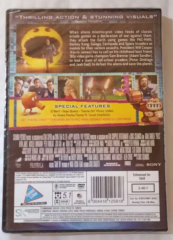 Pixels (Adam Sandler) DVD Movie New Sealed