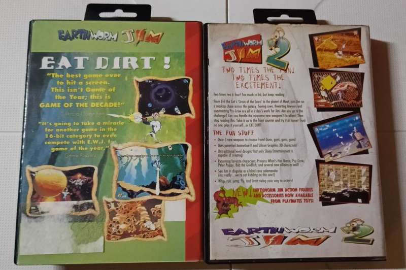 Earthworm Jim 1 and 2 Sega Mega Drive