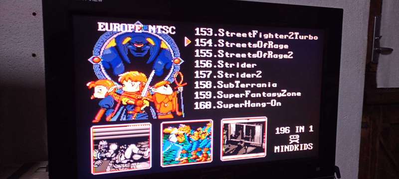 Sega Mega Drive or Genesis 196 in 1 Multicart