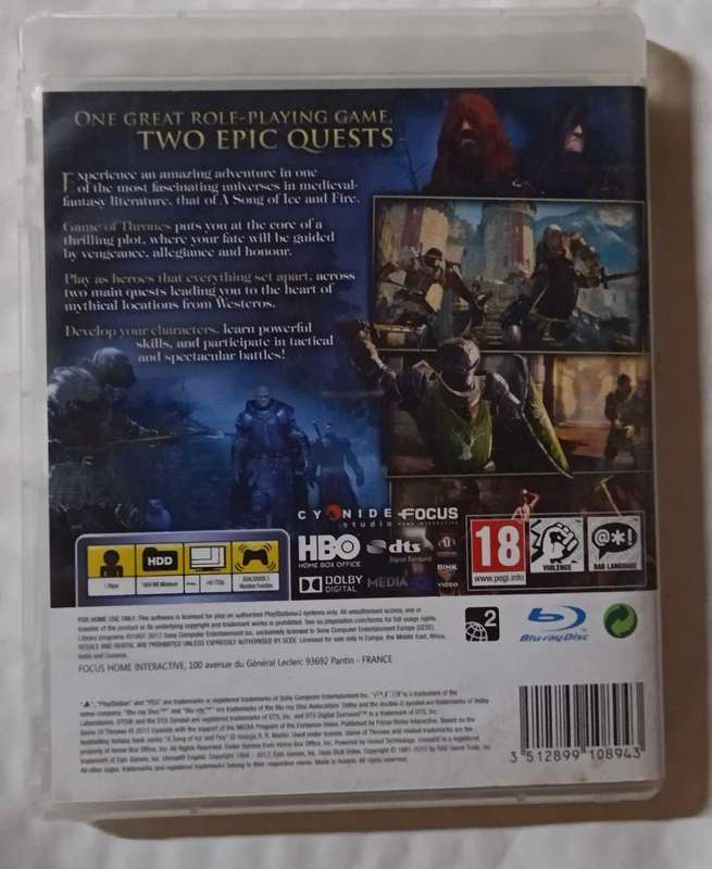 Game of Thrones for PS3 (CIB)