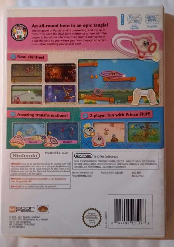 Kirby's Epic Yarn for Wii (PAL, CIB, Mint)