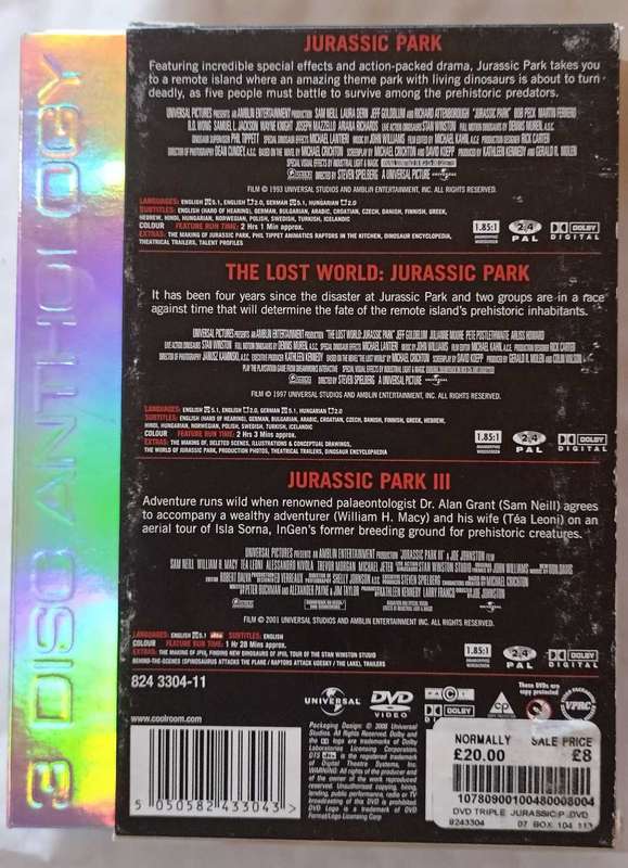 Jurassic Park Trilogy Pack on DVD