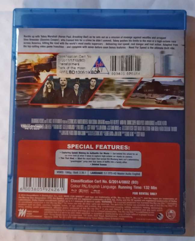 Need for Speed on Blu-ray 2D + 3D
