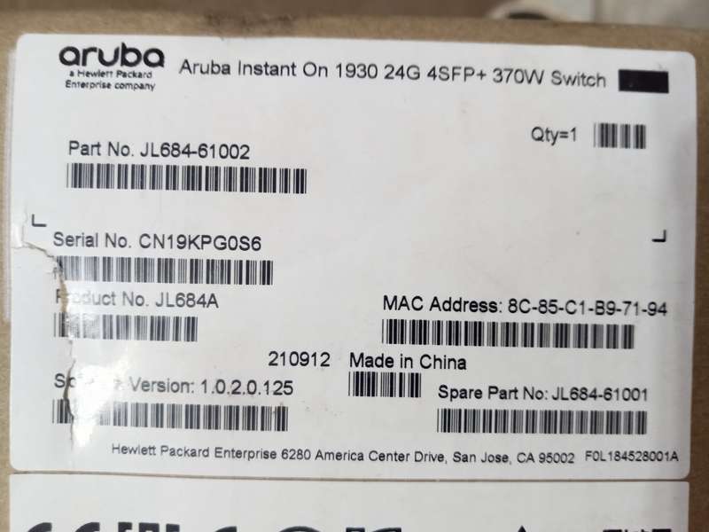 Aruba Instant ON 1930 24G 3SFP + 370W Switch