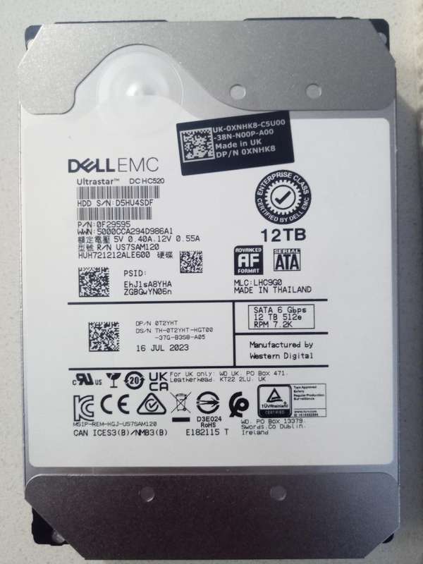 12TB Hard disk Drive (not sealed)
