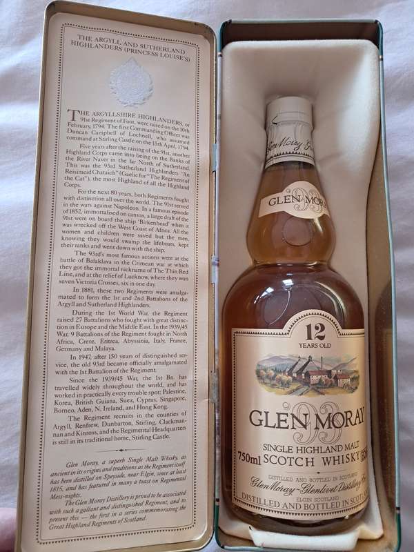 GLEN MORAY 12 YEAR OLD 1970s THE ARGYIL AND SUTHERLAND