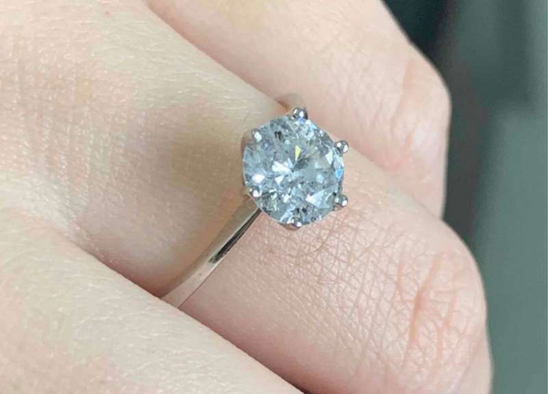 14ct White Gold Solitaire Style Diamond Ring