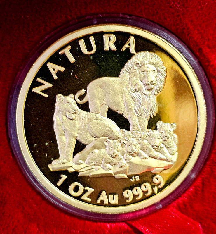 1994 One Ounce Natura Lion Proof Coin