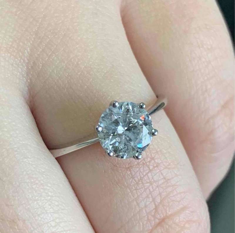 14ct White Gold Solitaire Style Diamond Ring