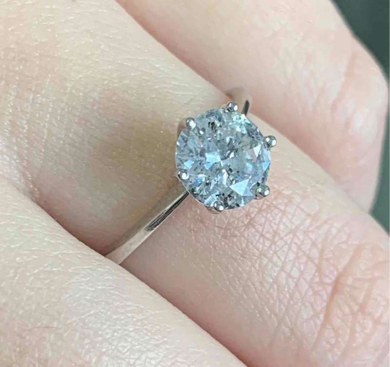 14ct White Gold Solitaire Style Diamond Ring