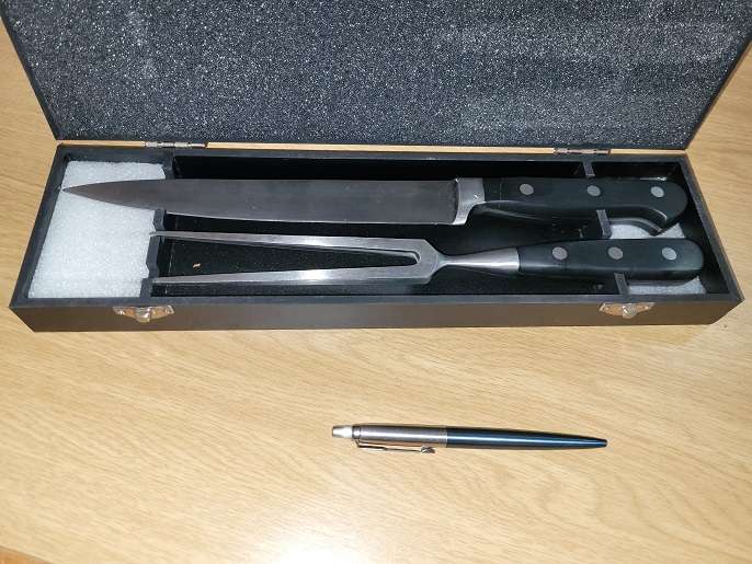 Great Gift ! Quality Cuisine meat carving set in a box ! New !
