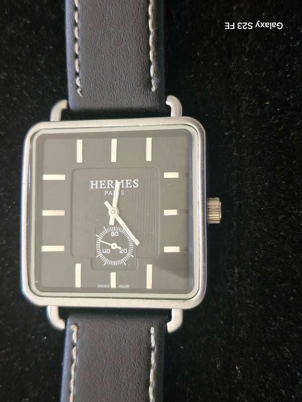 Hermes man's watch with leather strap