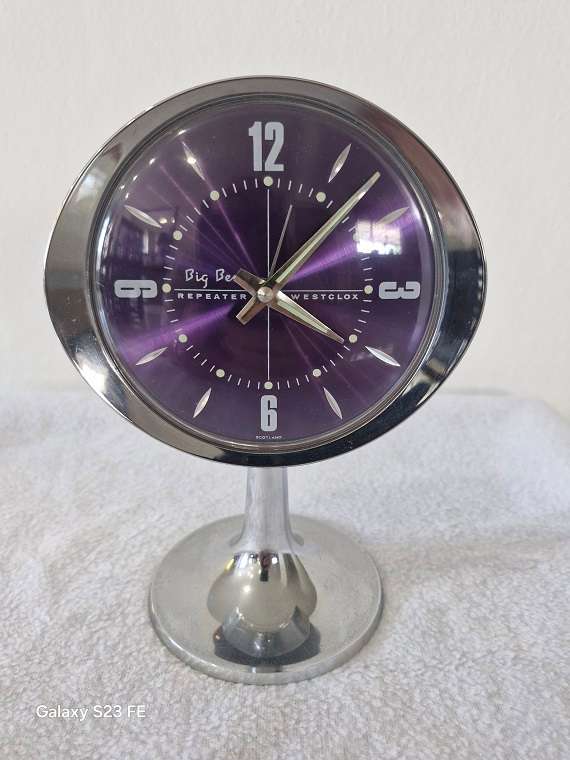 Rare Find in this condition ! Stunning Vintage Westclox Repeater footed alarm clock ! Working 100% !