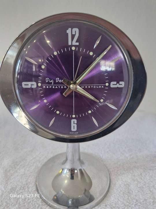 Rare Find in this condition ! Stunning Vintage Westclox Repeater footed alarm clock ! Working 100% !