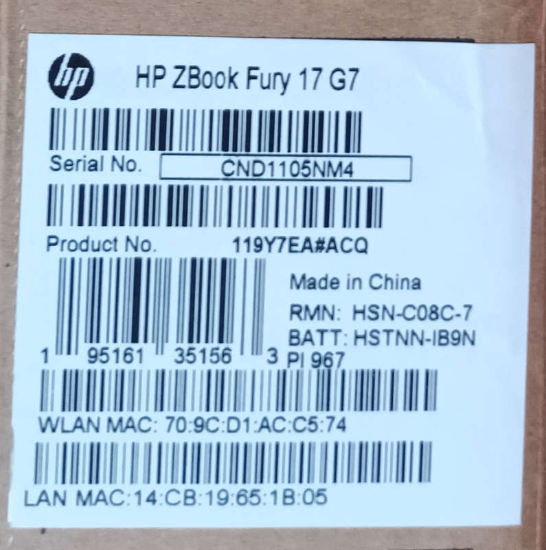 HP ZBook Fury 17 G7 Mobile Workstation Laptop