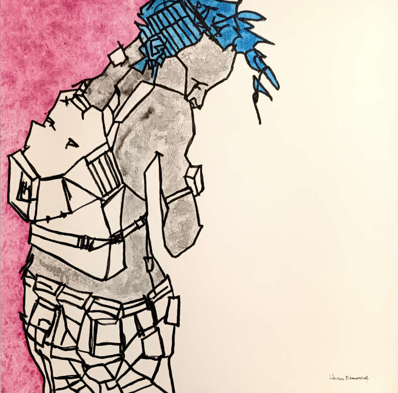 hilton edwards mixed media painting