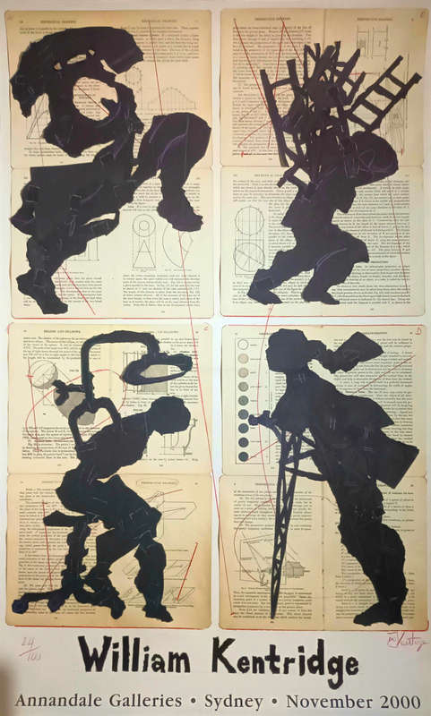 william kentridge - Annandale Galleries exhibition poster 2000