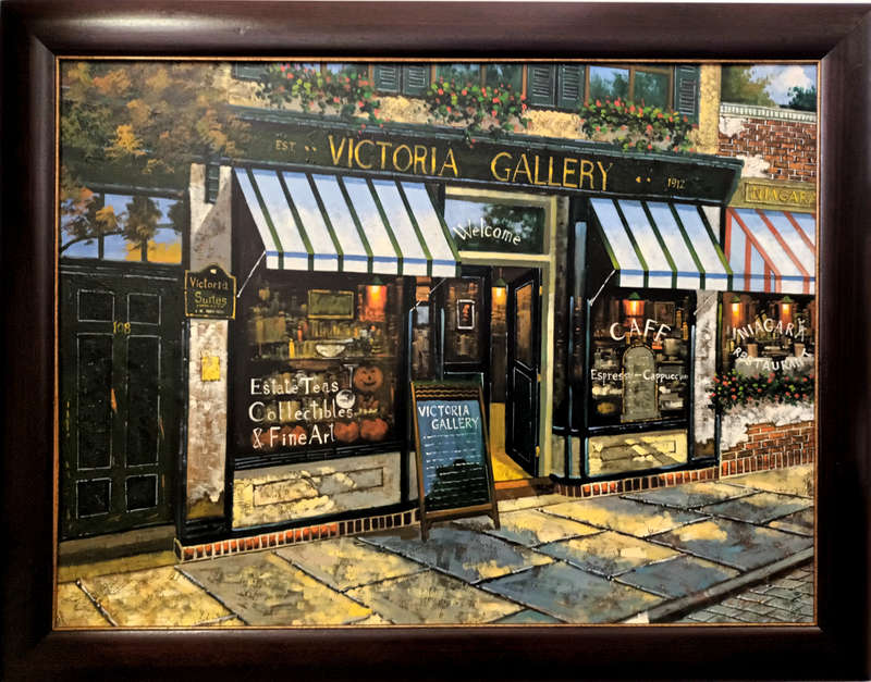 street scene large oil painting