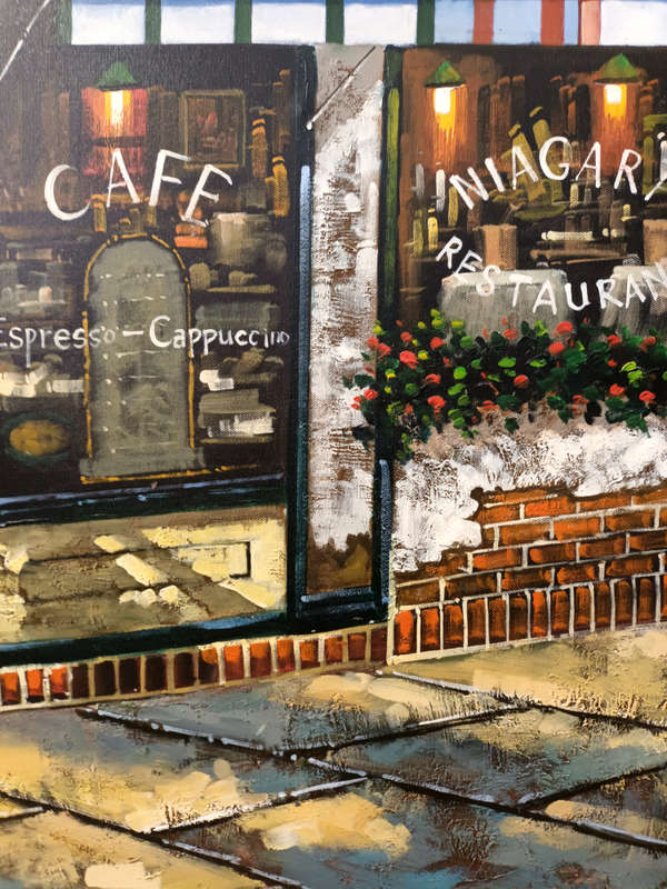 street scene large oil painting