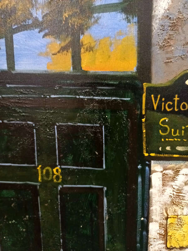 street scene large oil painting
