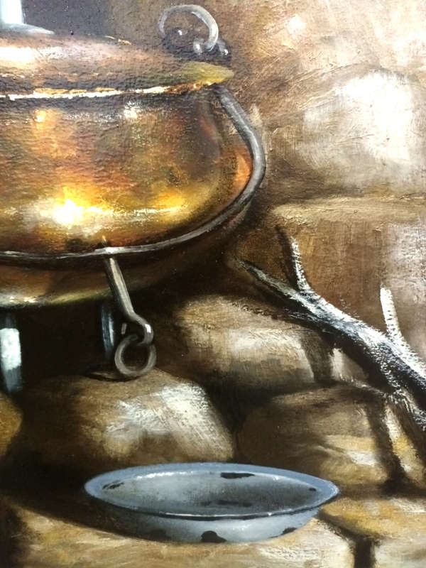 Denzil Herring Large Oil Painting - Still Life With Copper Pot