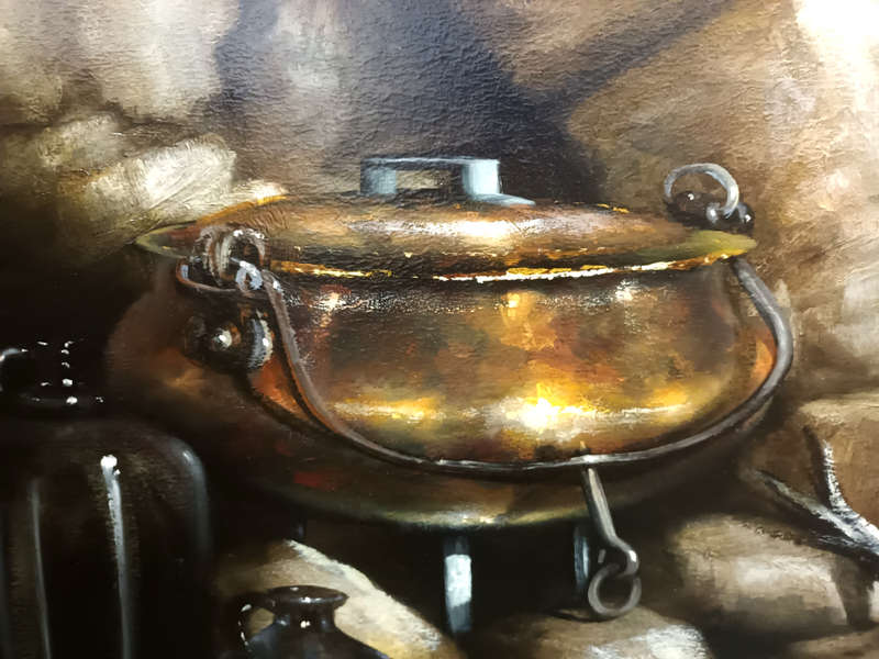Denzil Herring Large Oil Painting - Still Life With Copper Pot