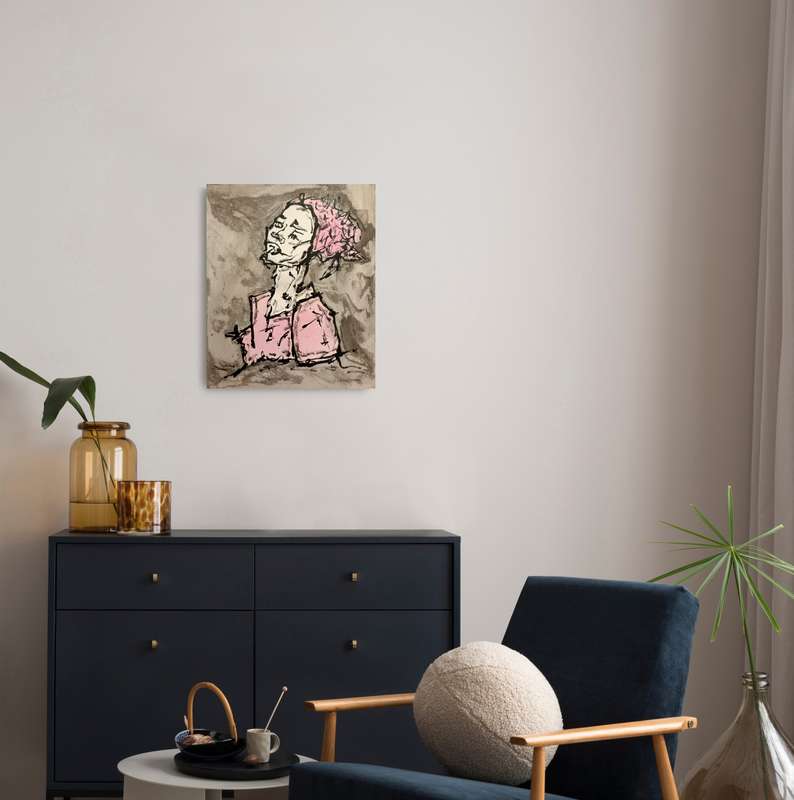 hilton edwards mixed media painting