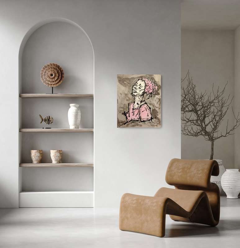 hilton edwards mixed media painting