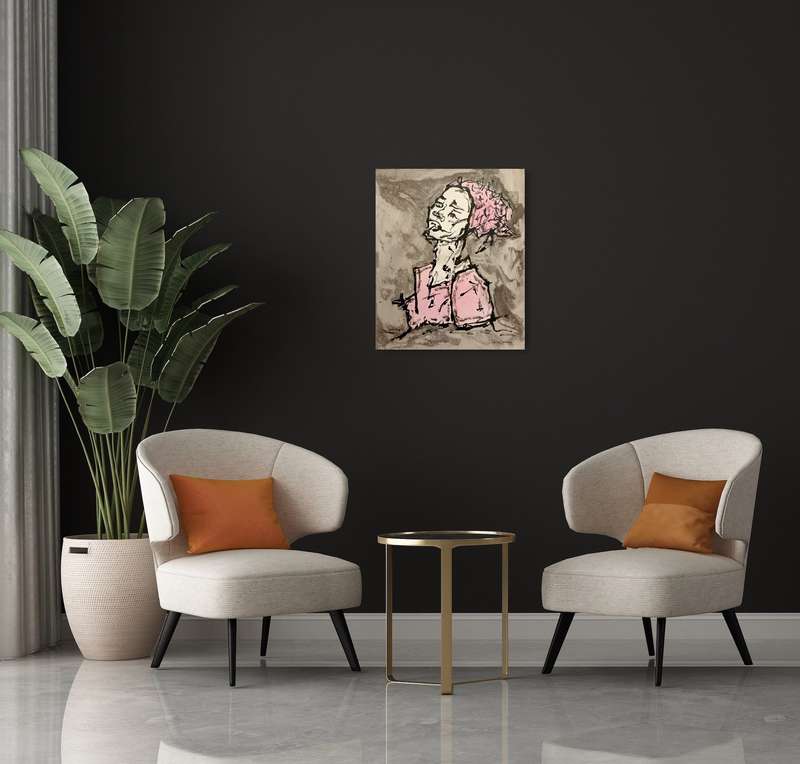 hilton edwards mixed media painting