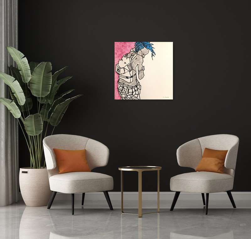 hilton edwards mixed media painting