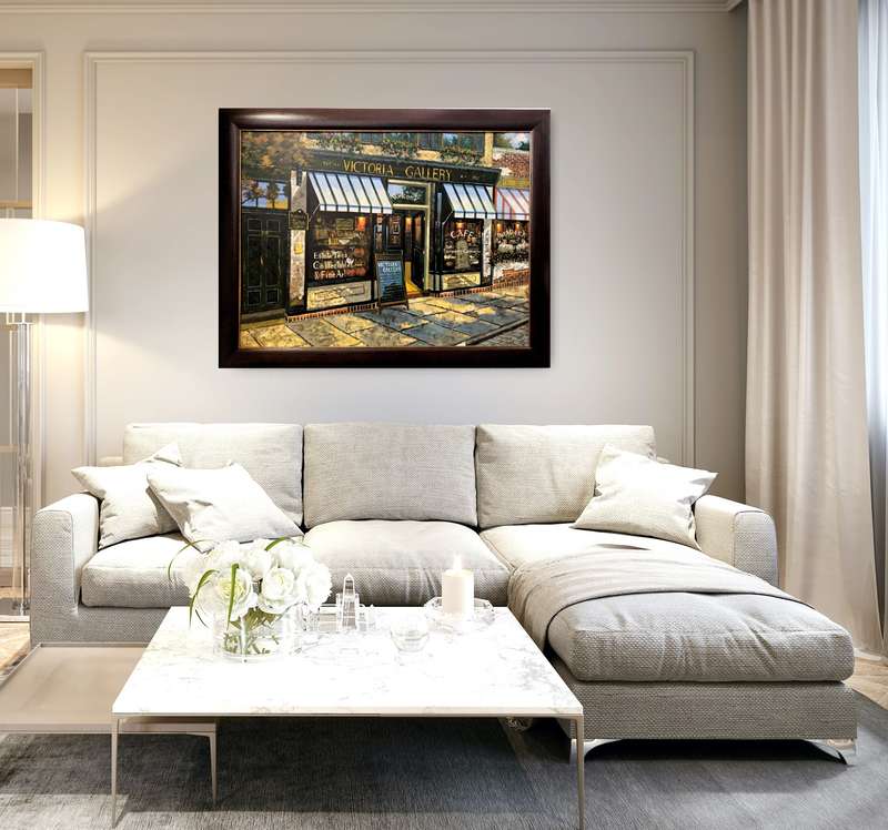 street scene large oil painting