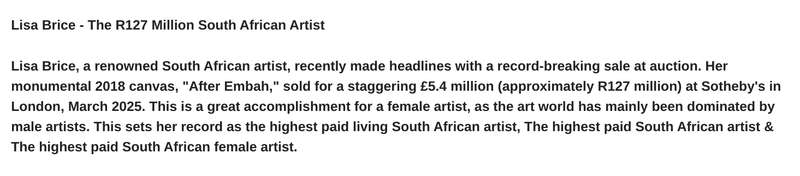 lisa brice `woman` print - The R127 Million South African Artist