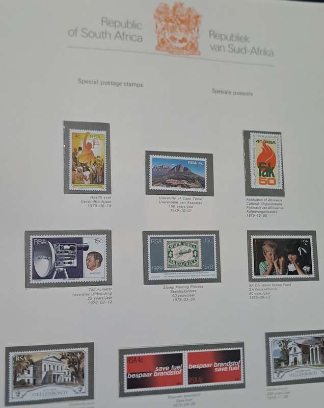 RSA Collection 1977 - 1991 on 45 pre-printed pages, in Blue Ring Back Album. R790.50 SACC Value